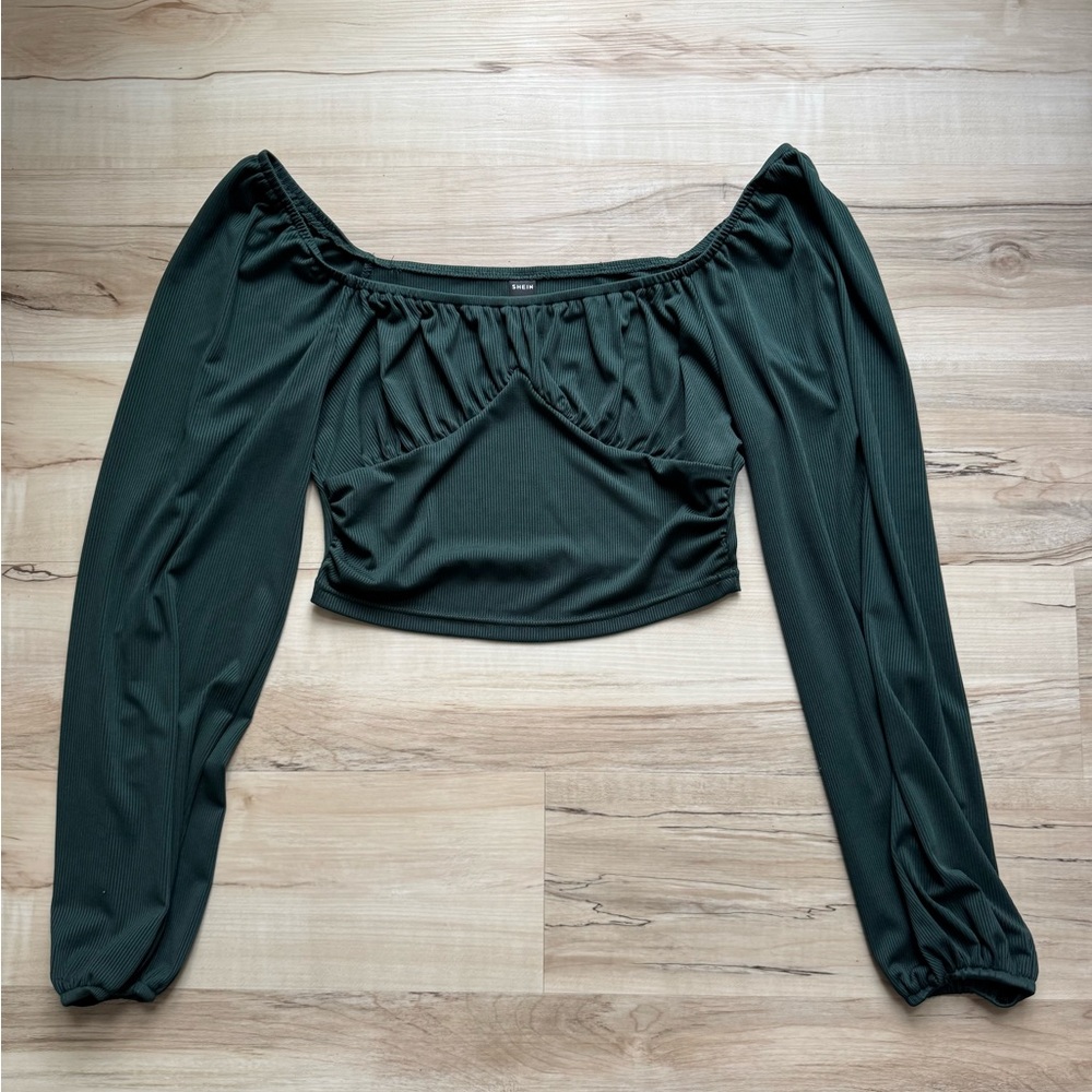 Dark Green Cropped Top